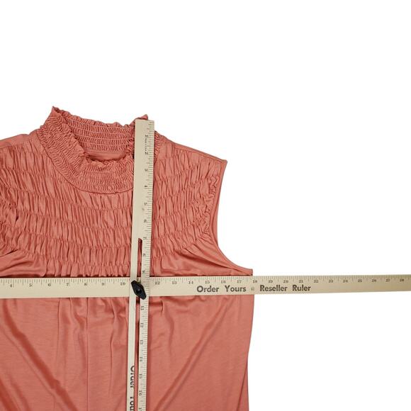 Sundance Everyday Essence Smocked Mock Neck Top Size M Sleeveless Cotton Lyocell - Picture 10 of 11